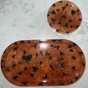 Copper Shark Teeth Trinket Dish & Coaster Set